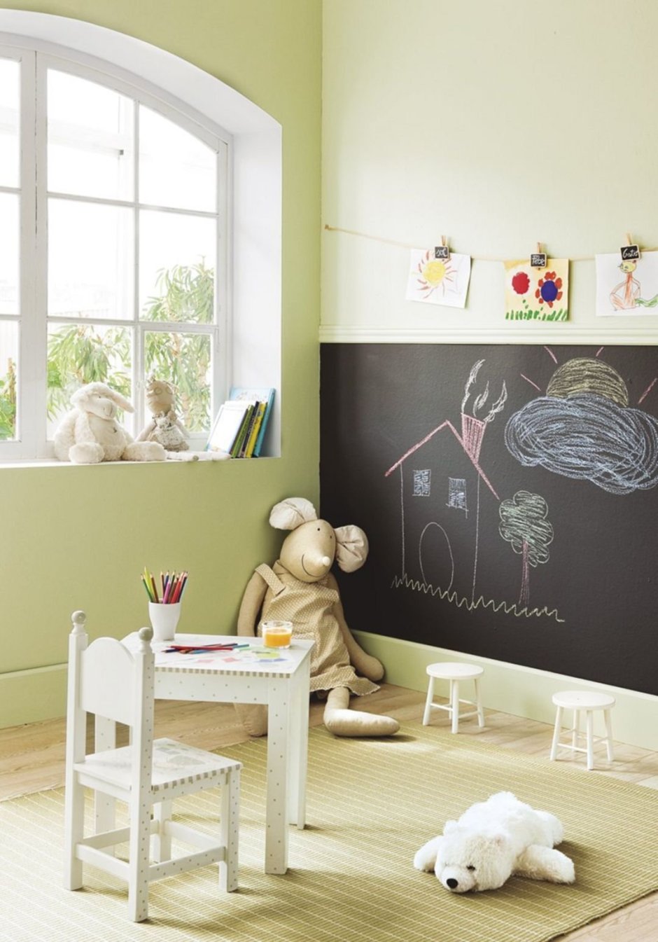 Покраска стен в детской для мальчика