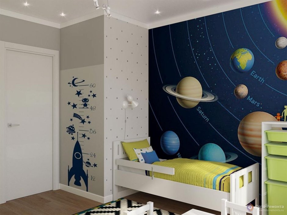 Детская комната для мальчика в стиле космос