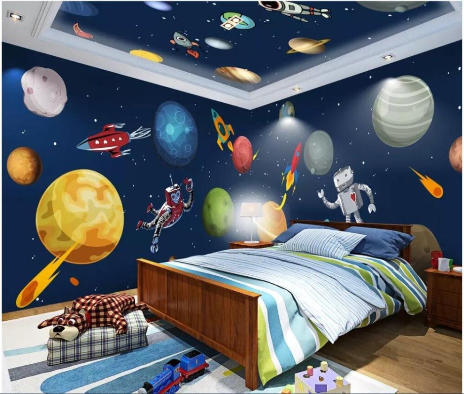 Спальня для мальчика в стиле космос