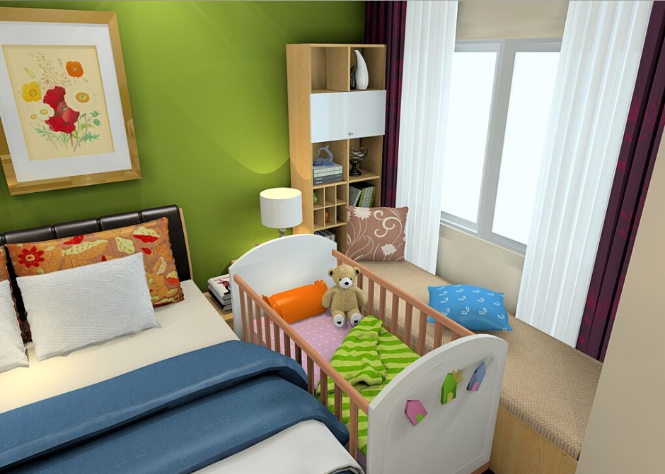 Спальня для родителей и ребенка