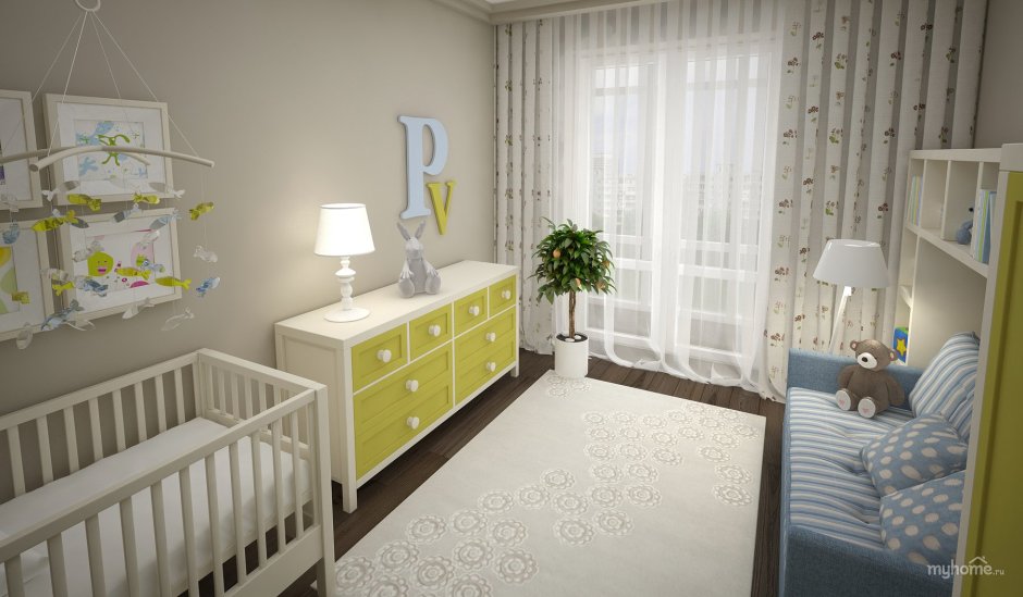 Планировка детской комнаты для новорожденного