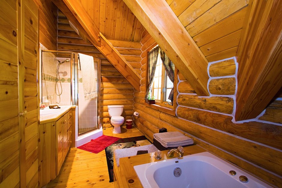 Ванна в деревянном стиле