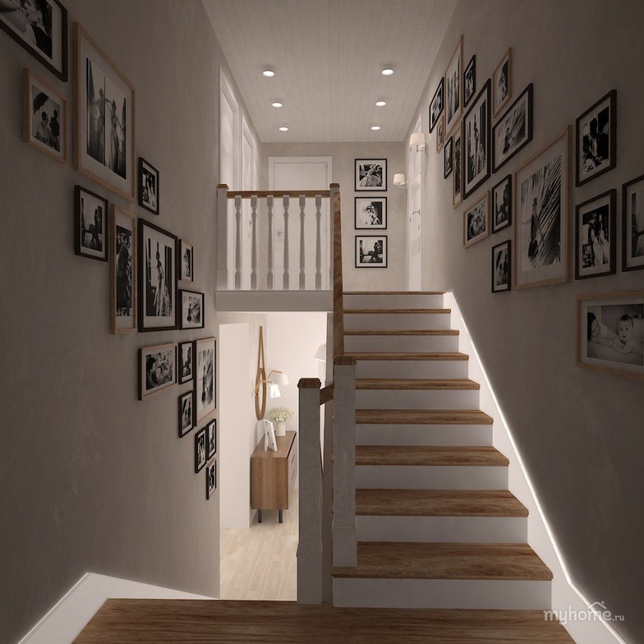 Interyer koridora с лестницей