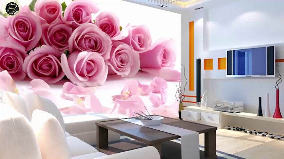 Озон фотообои розы в рамке на стену