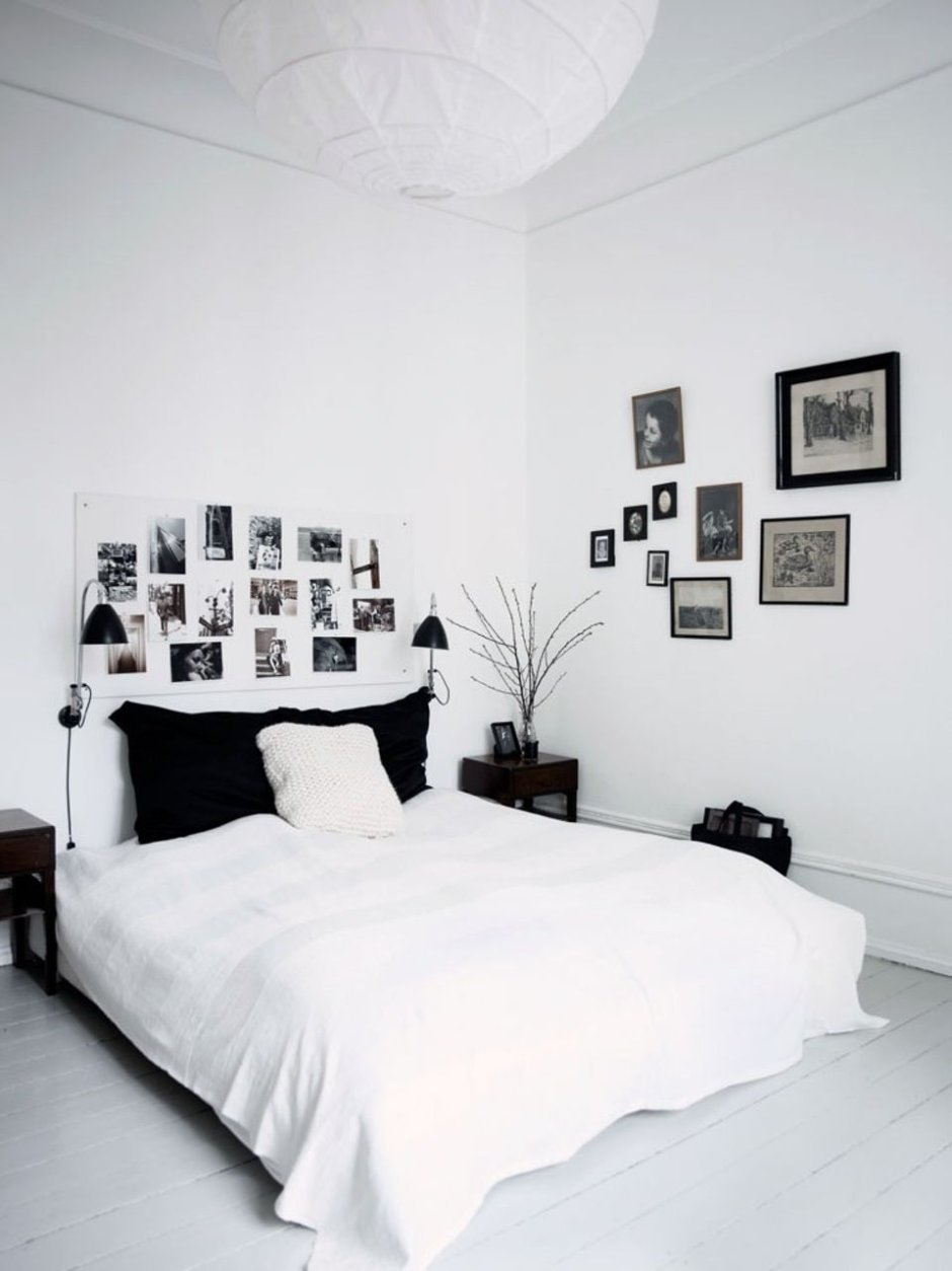 Комната в бело черном стиле