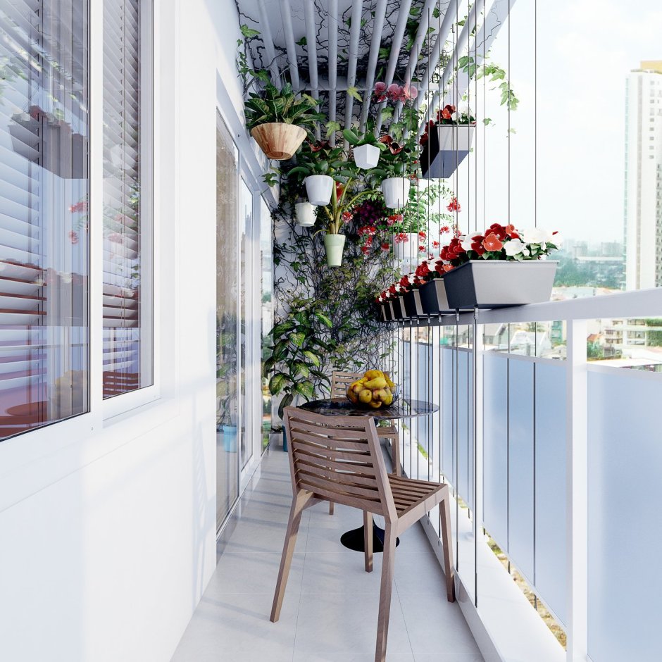 Стильный маленький балкон