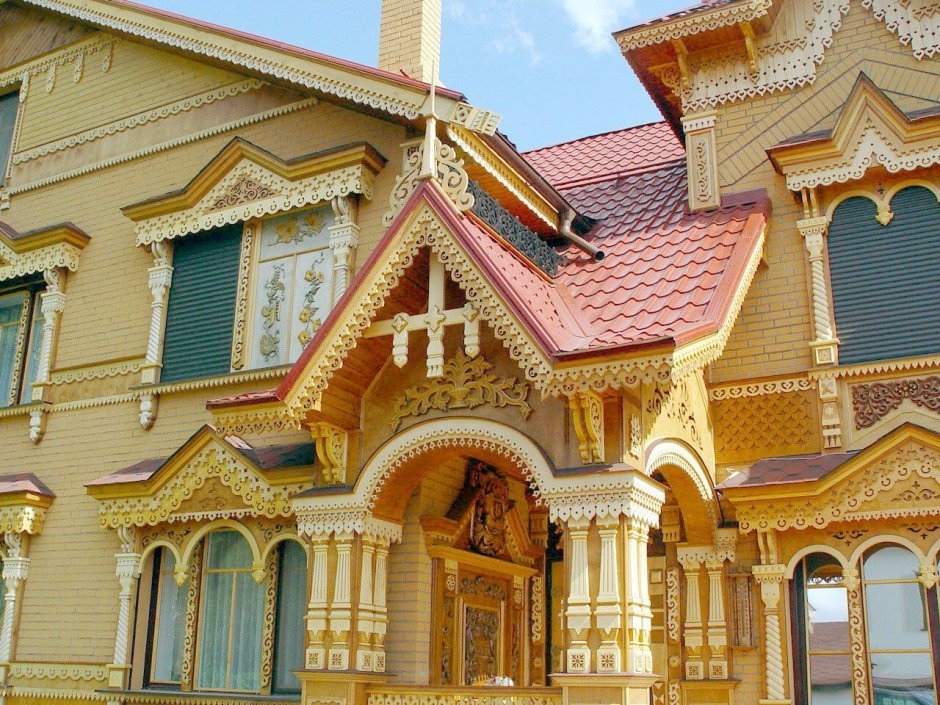 Фасады деревянных домов (71 фото)
