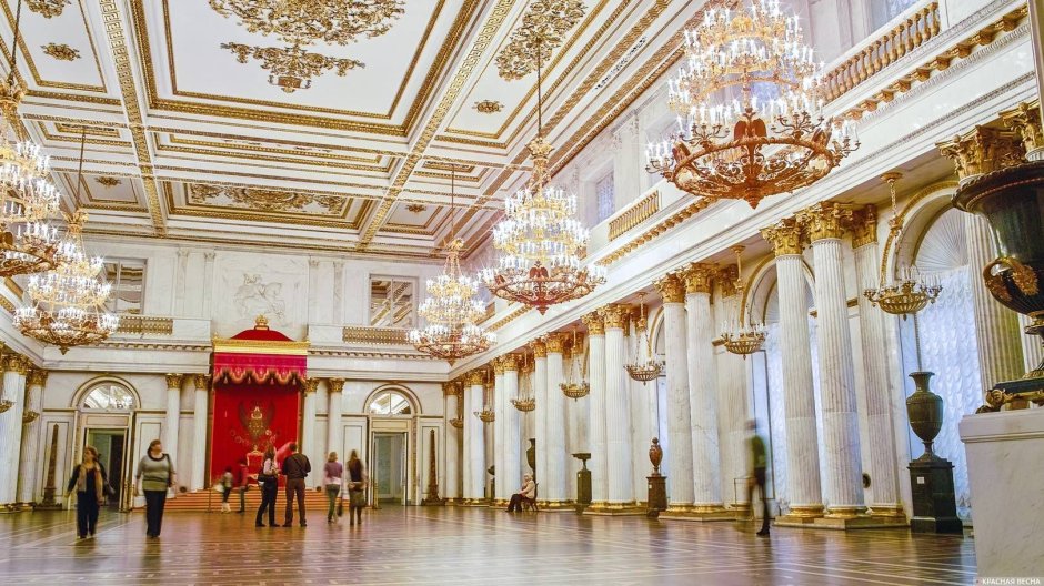 Георгиевский зал зимнего дворца акварели