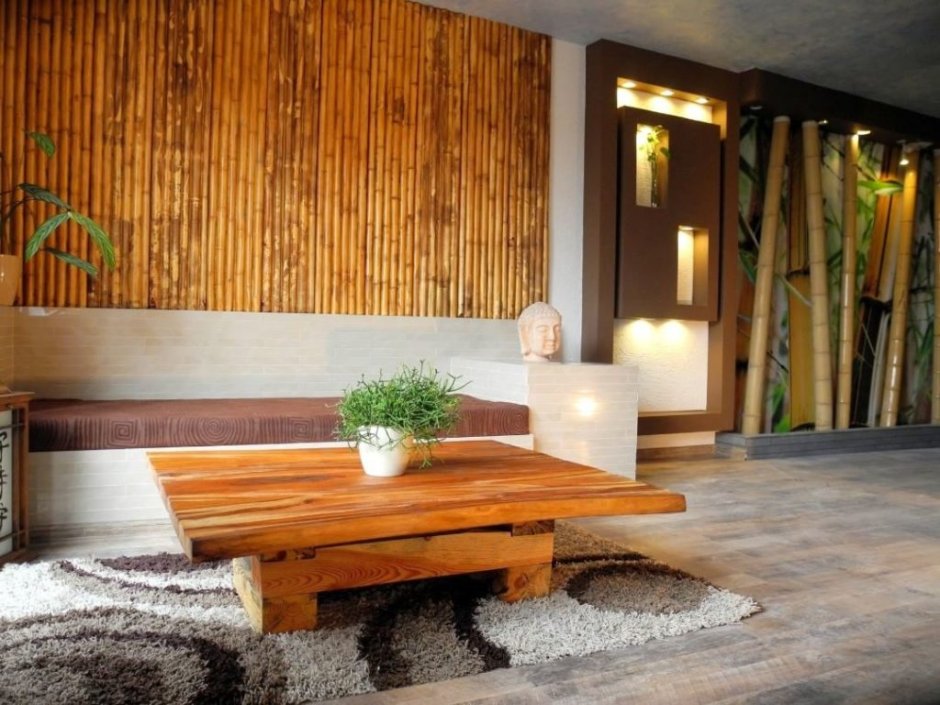 Экостиль в гостиной бамбук