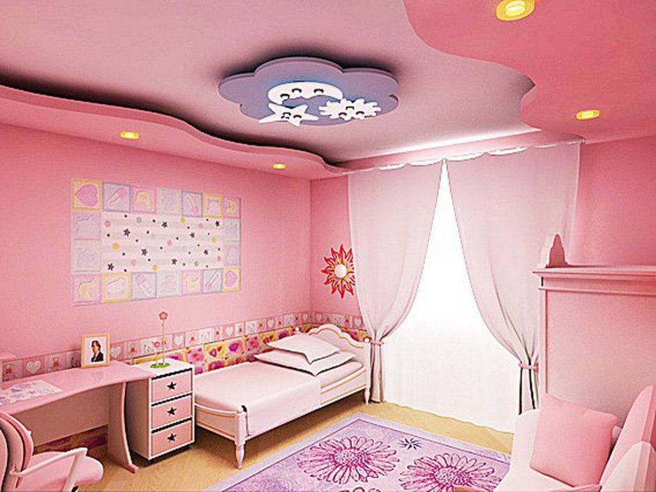Потолок в комнату для девочки
