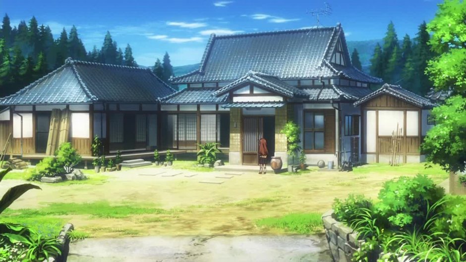 Традиционный дом в Японии Минка в аниме