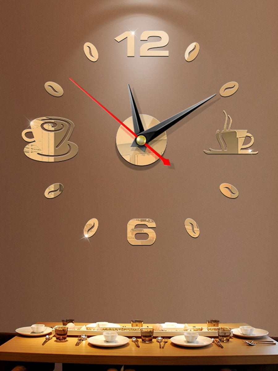 Стильные большие часы на стену для кухни