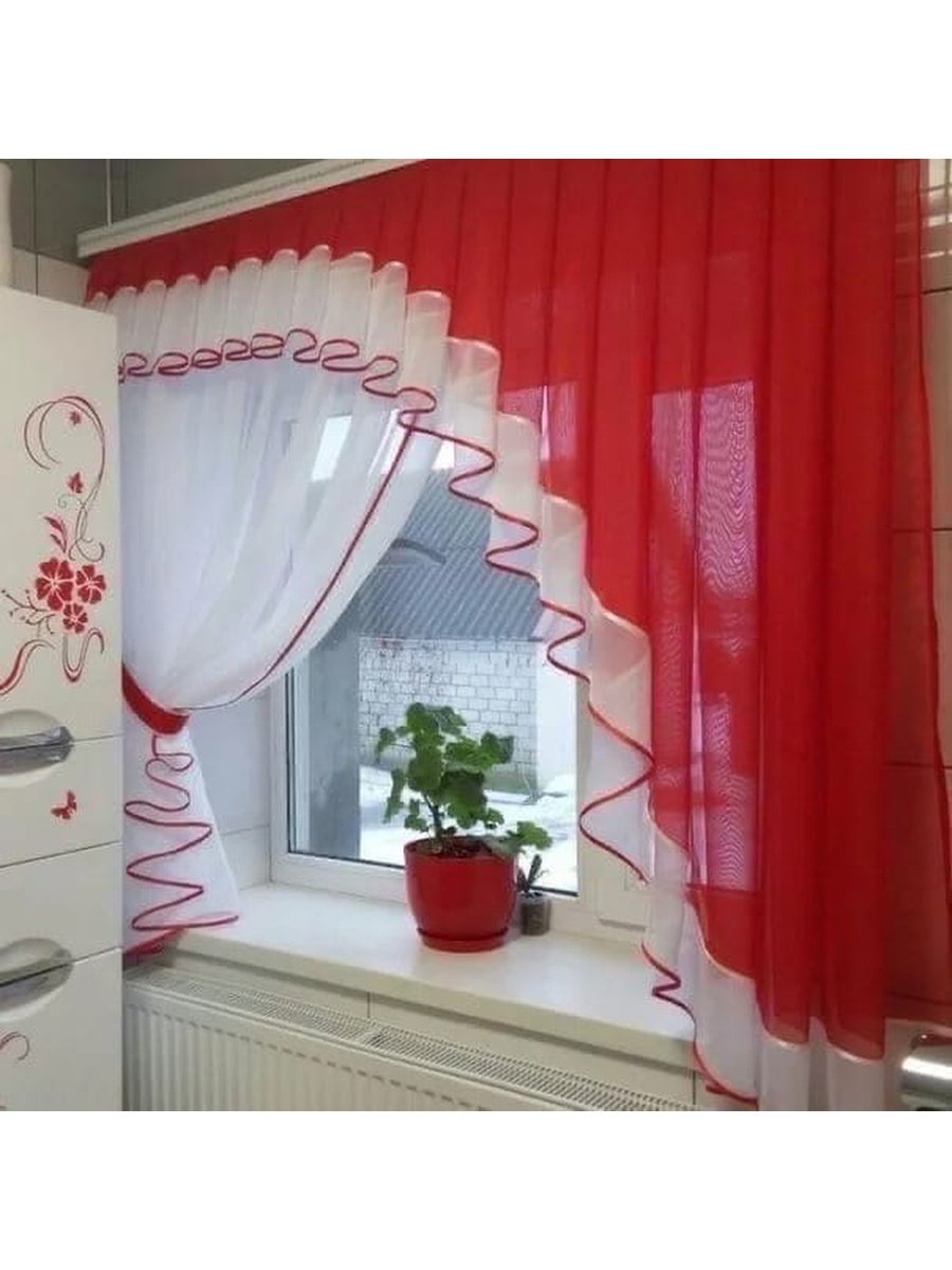 Дизайн штор для кухни с балконной (65 фото)