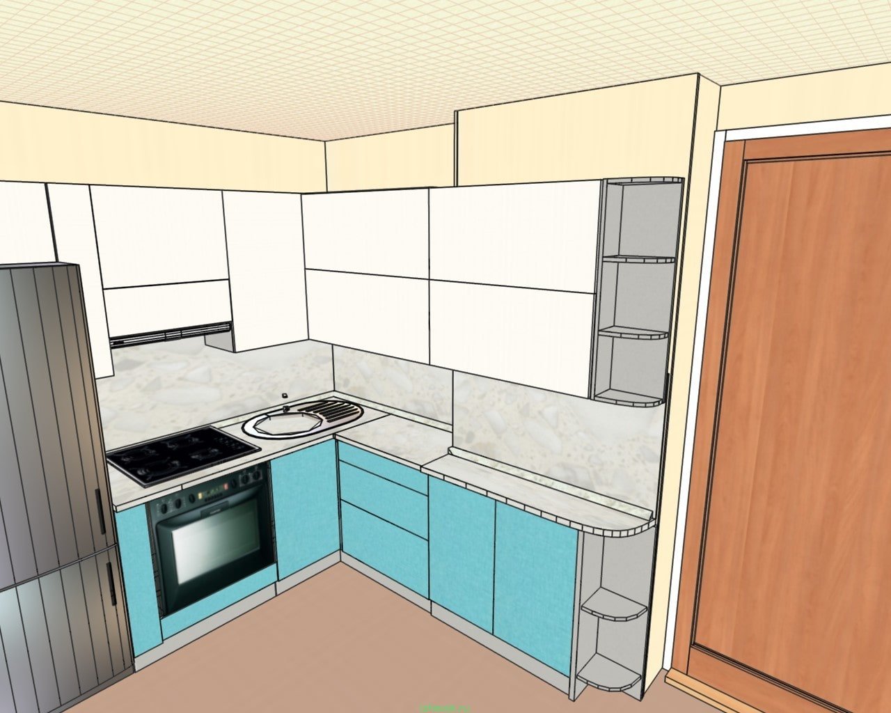 кухни с воздуховодом планировки п44 дизайн