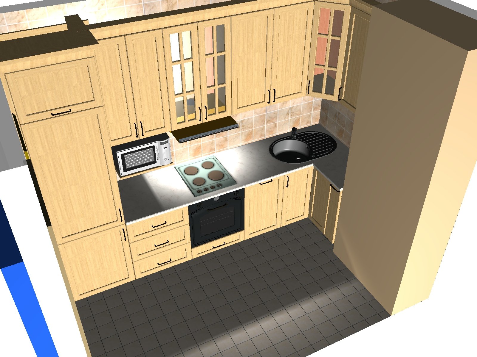 кухня п44 с коробом однушка дизайн