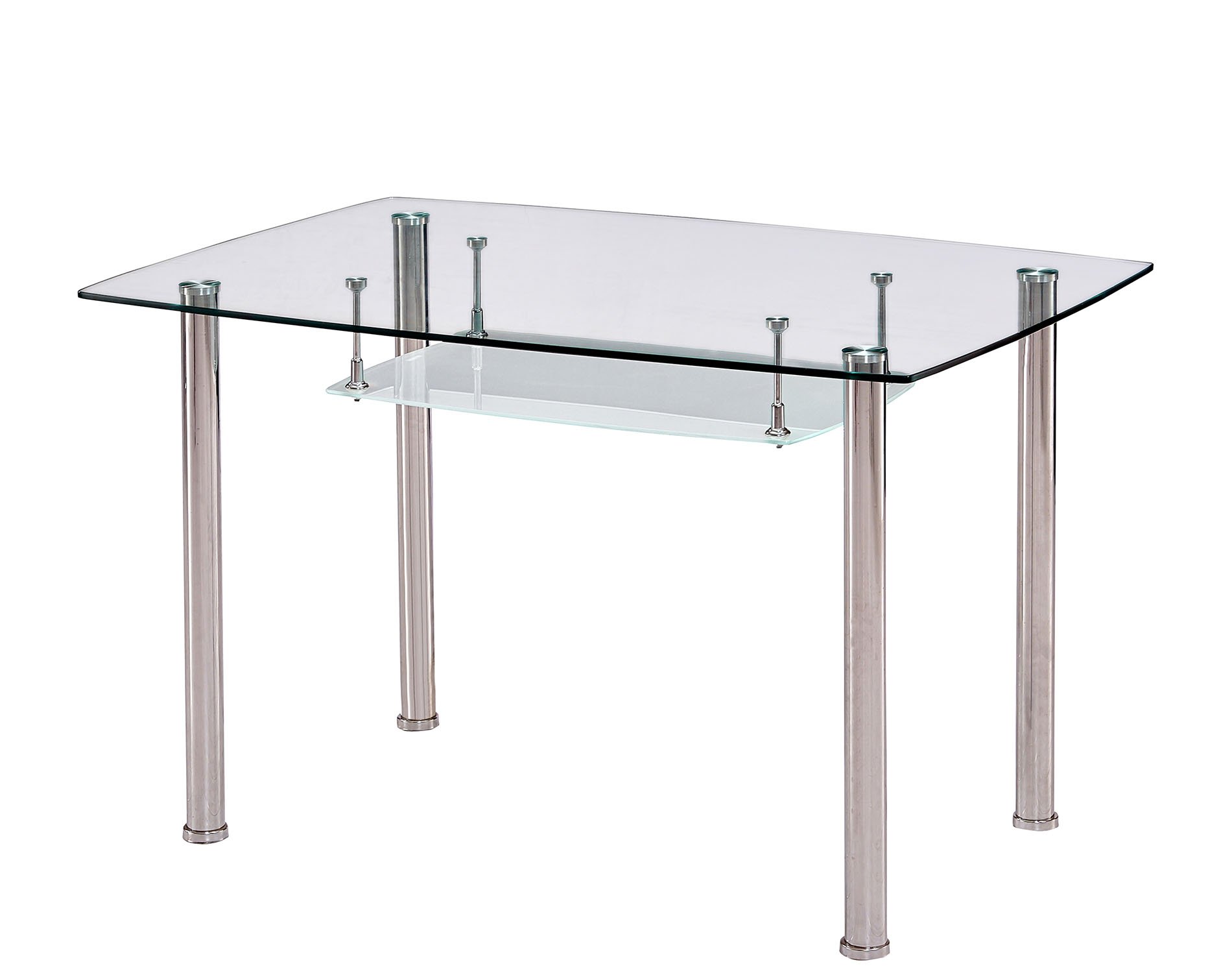 столы из стекла и металла для кухни