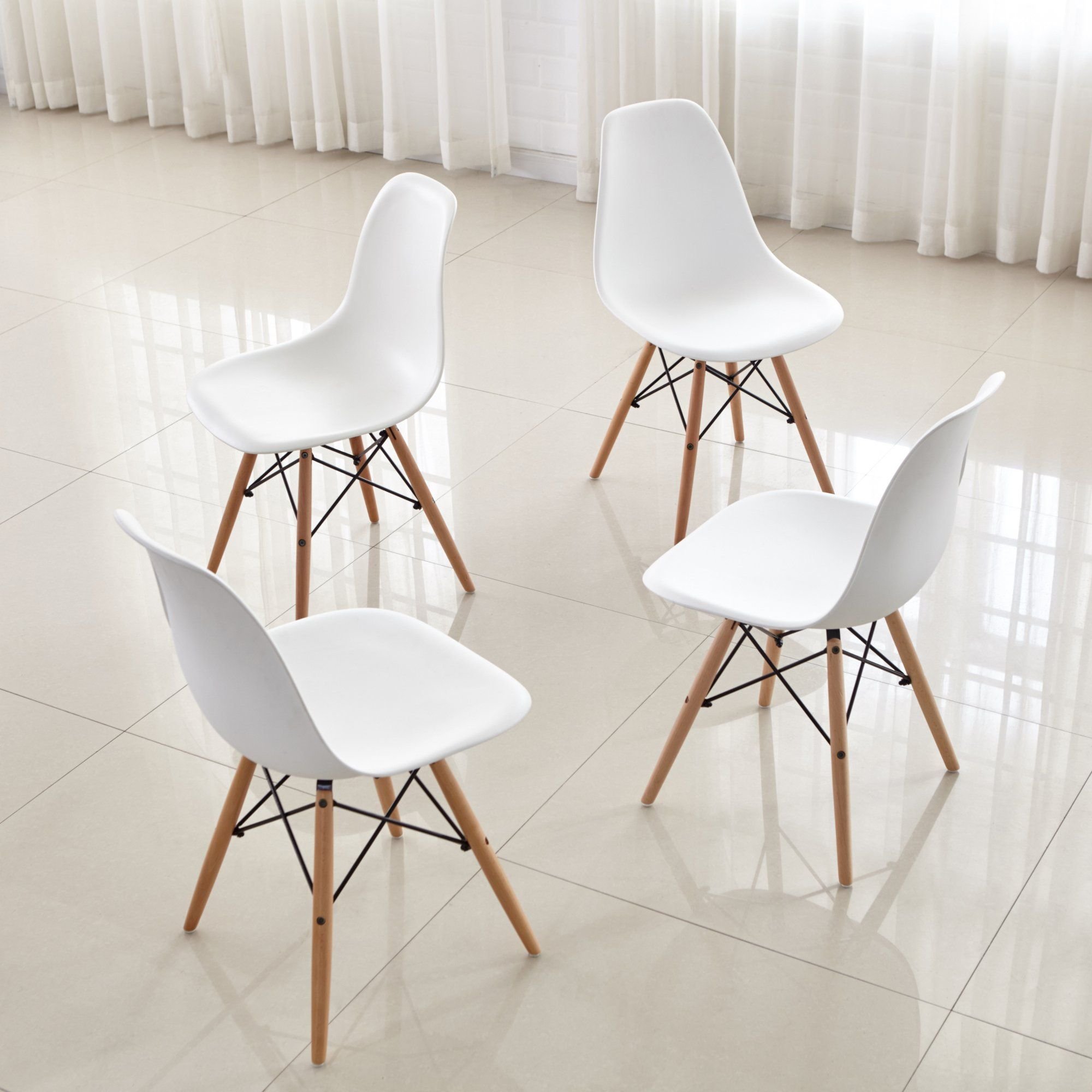 белые обеденные стулья металлические