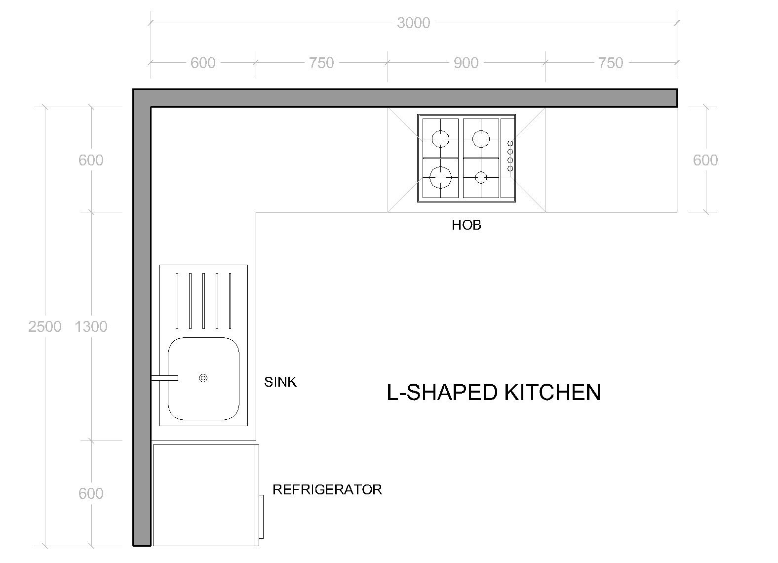 План коммуникации с размерами кухня