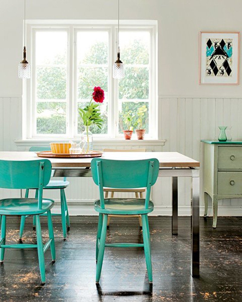 Стол для кухни бирюзового цвета