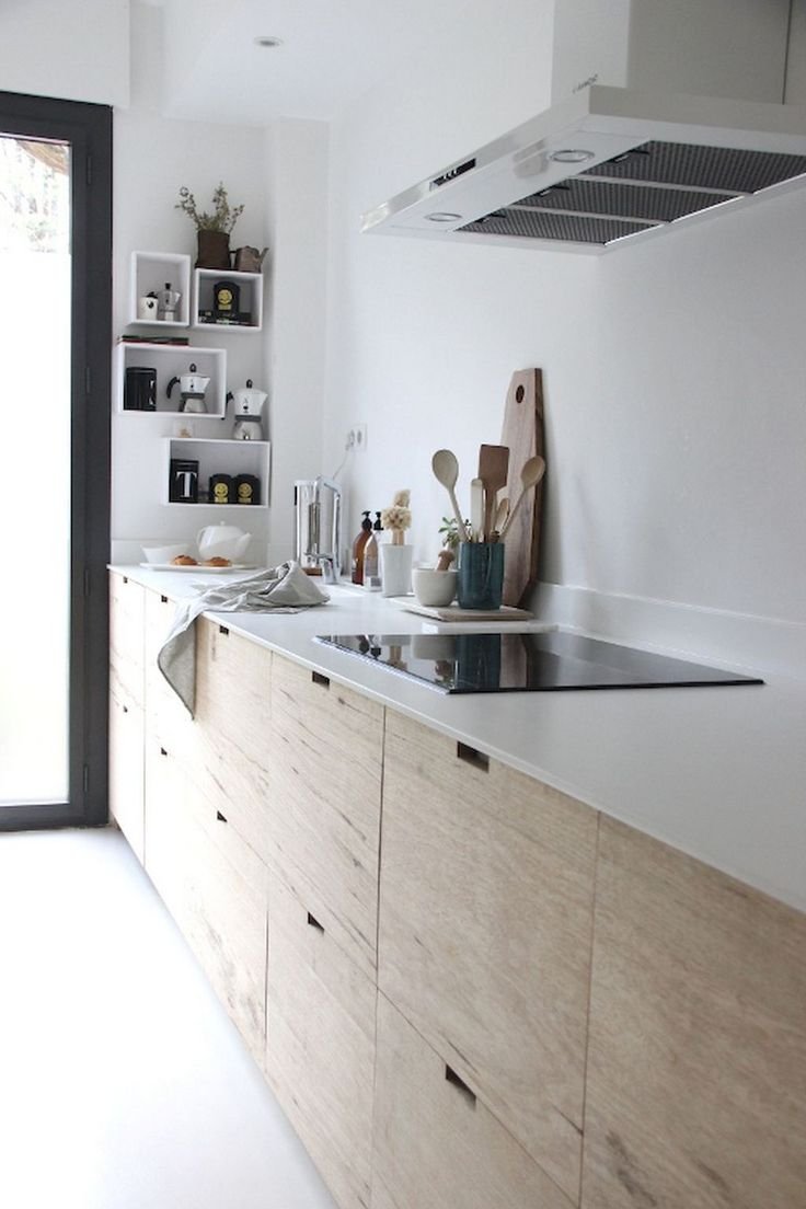 минимализм в кухне без верхних шкафов
