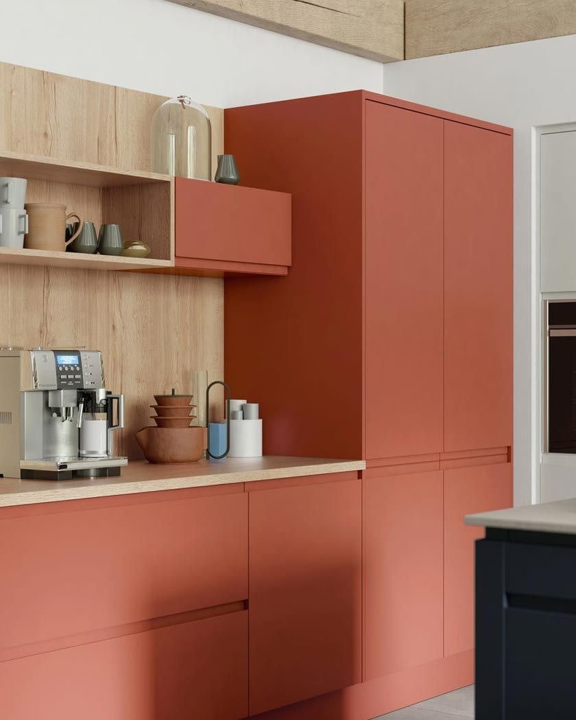 Сочетание терракотового цвета в интерьере кухни (63 фото)