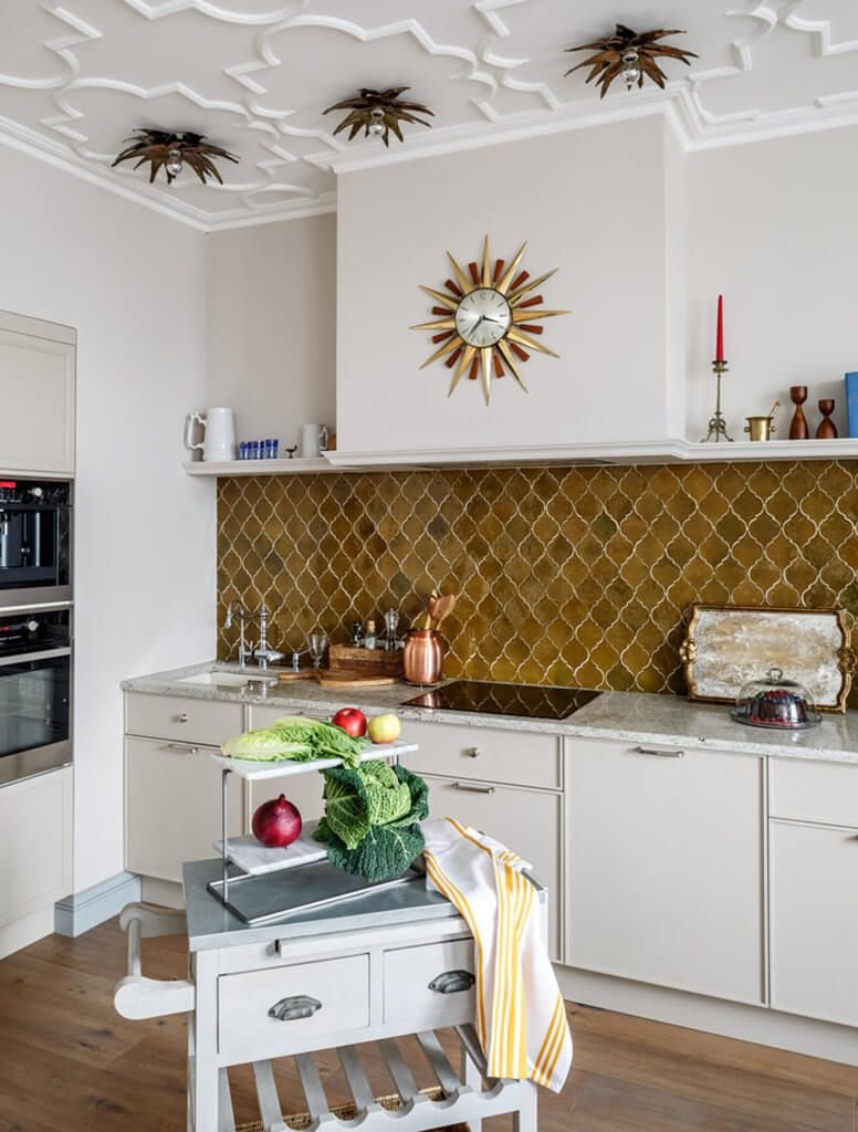 плитка арабеска в интерьере кухни