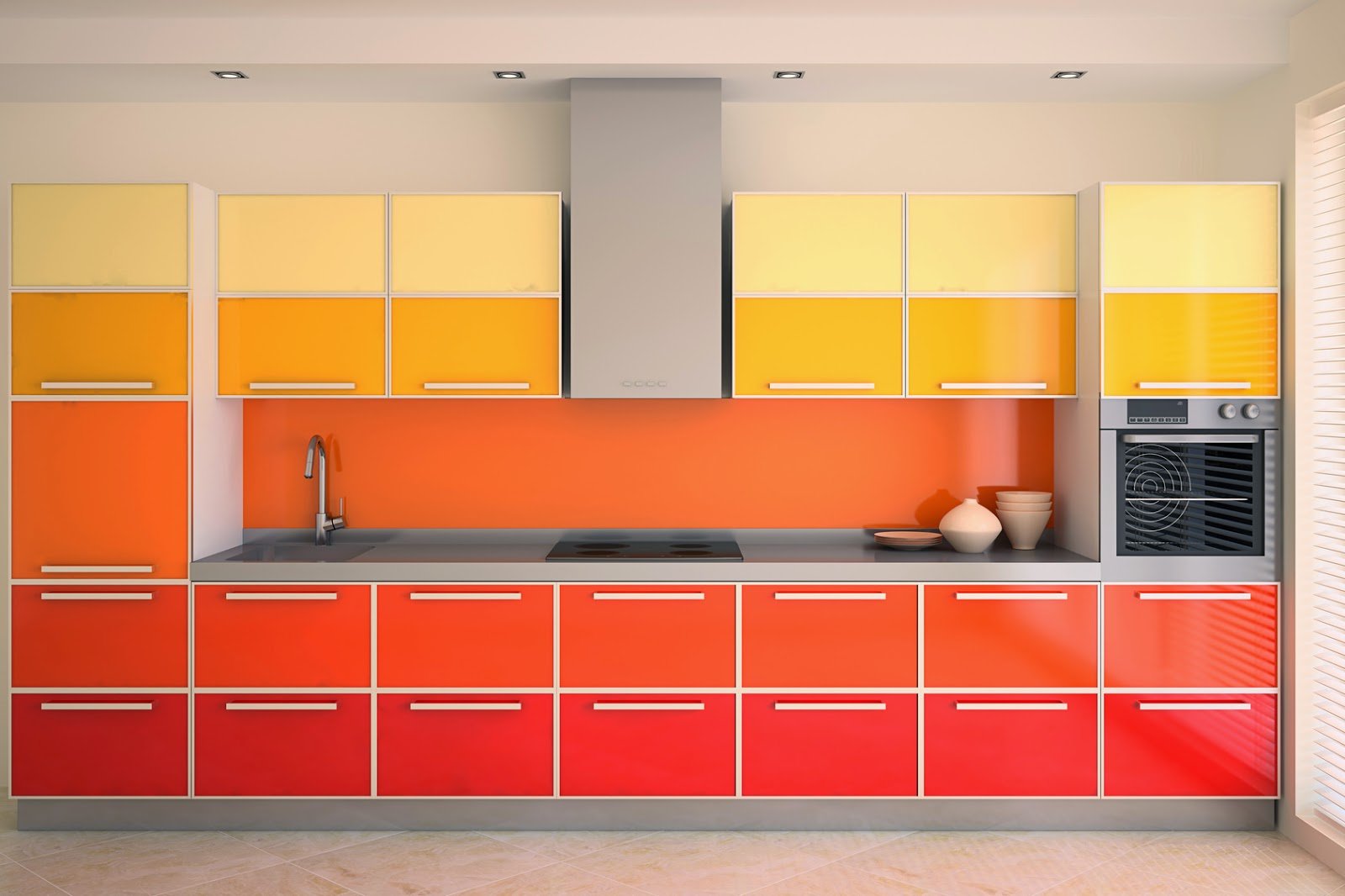 цветная мебель для кухни