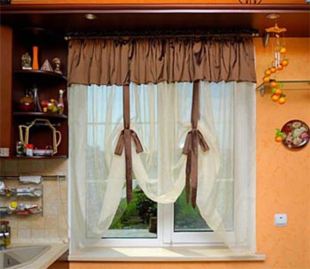 образцы штор для кухни до подоконника фото