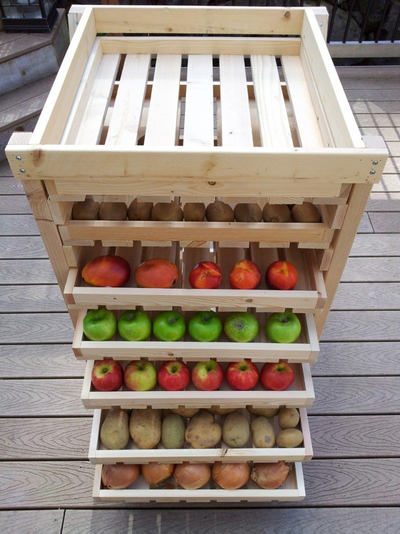 Ящик из дерева для фруктов