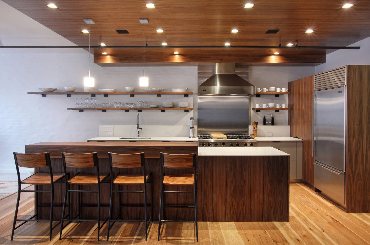 Современные кухни без верхних шкафов фото дизайн