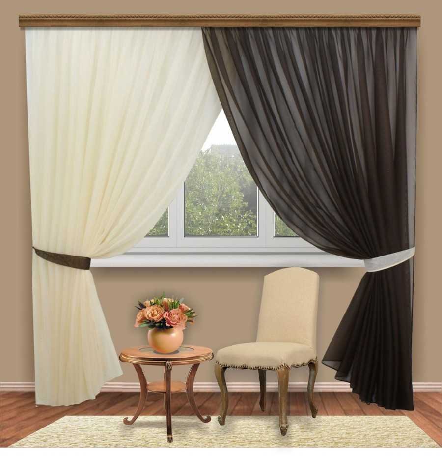 Серые шторы на кухню