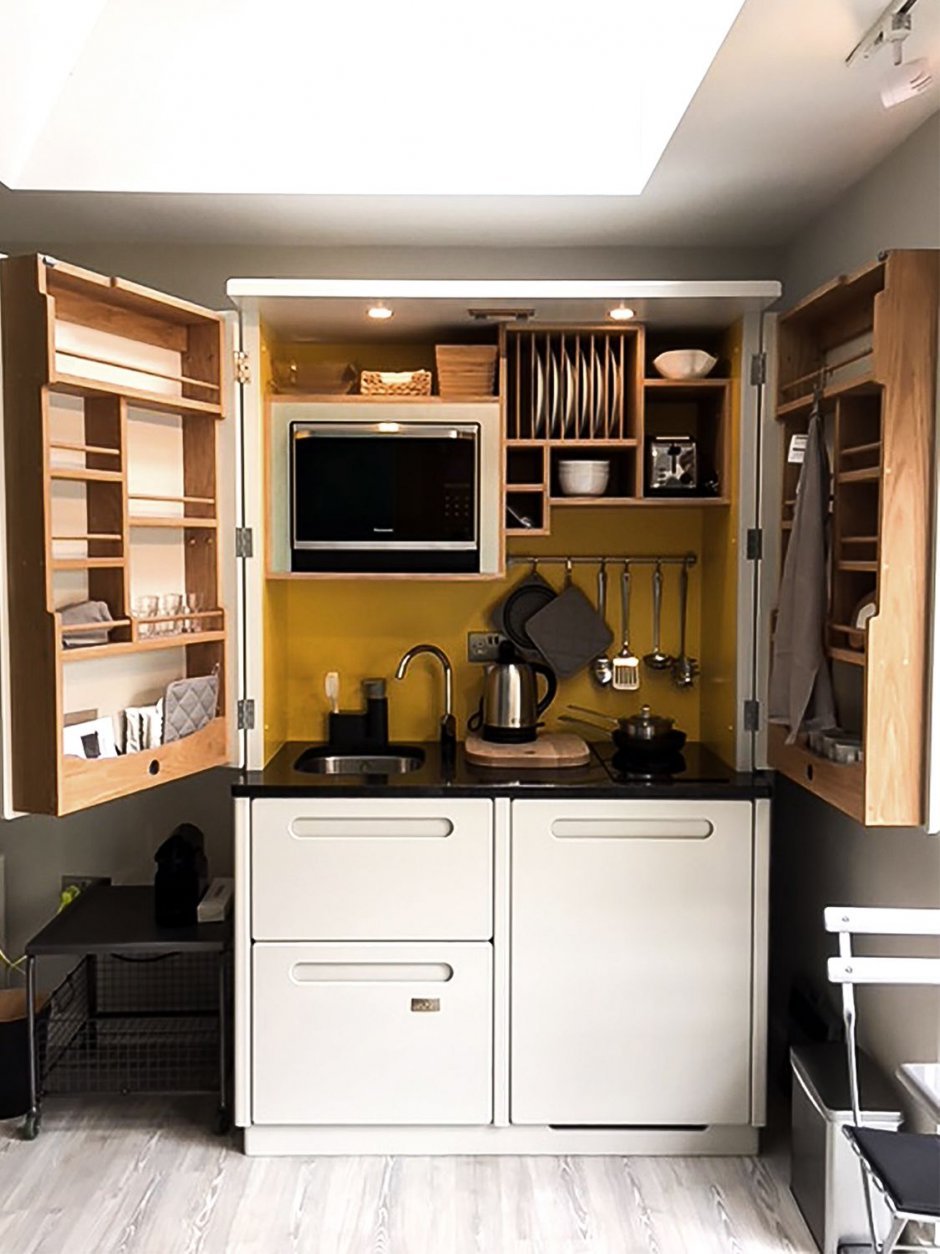 Офисная мини кухня шкаф (65 фото)