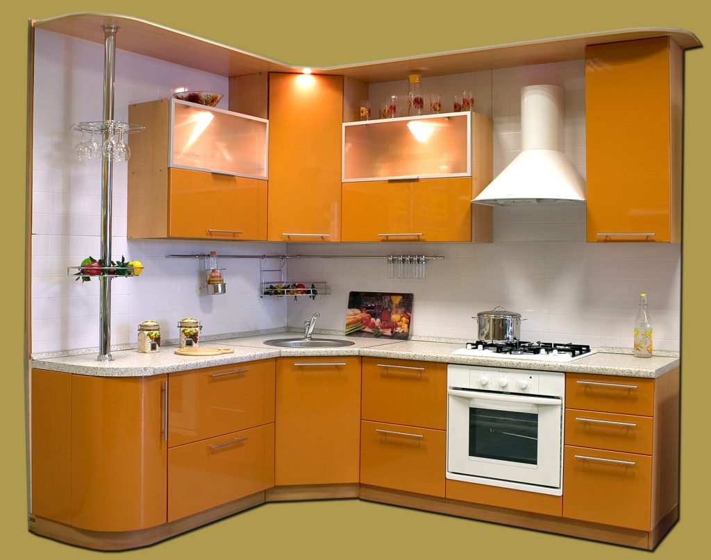 Дизайн кухни фото угловые на правый угол