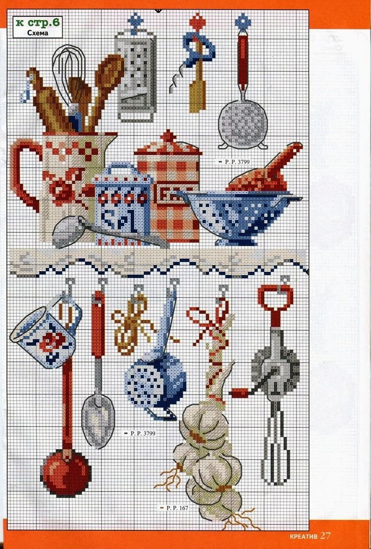 Схема вышивки «кухонные мотивы» (№973953)