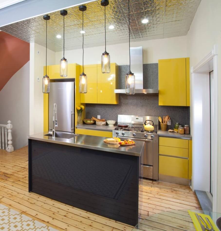 Желтый кухонный гарнитур