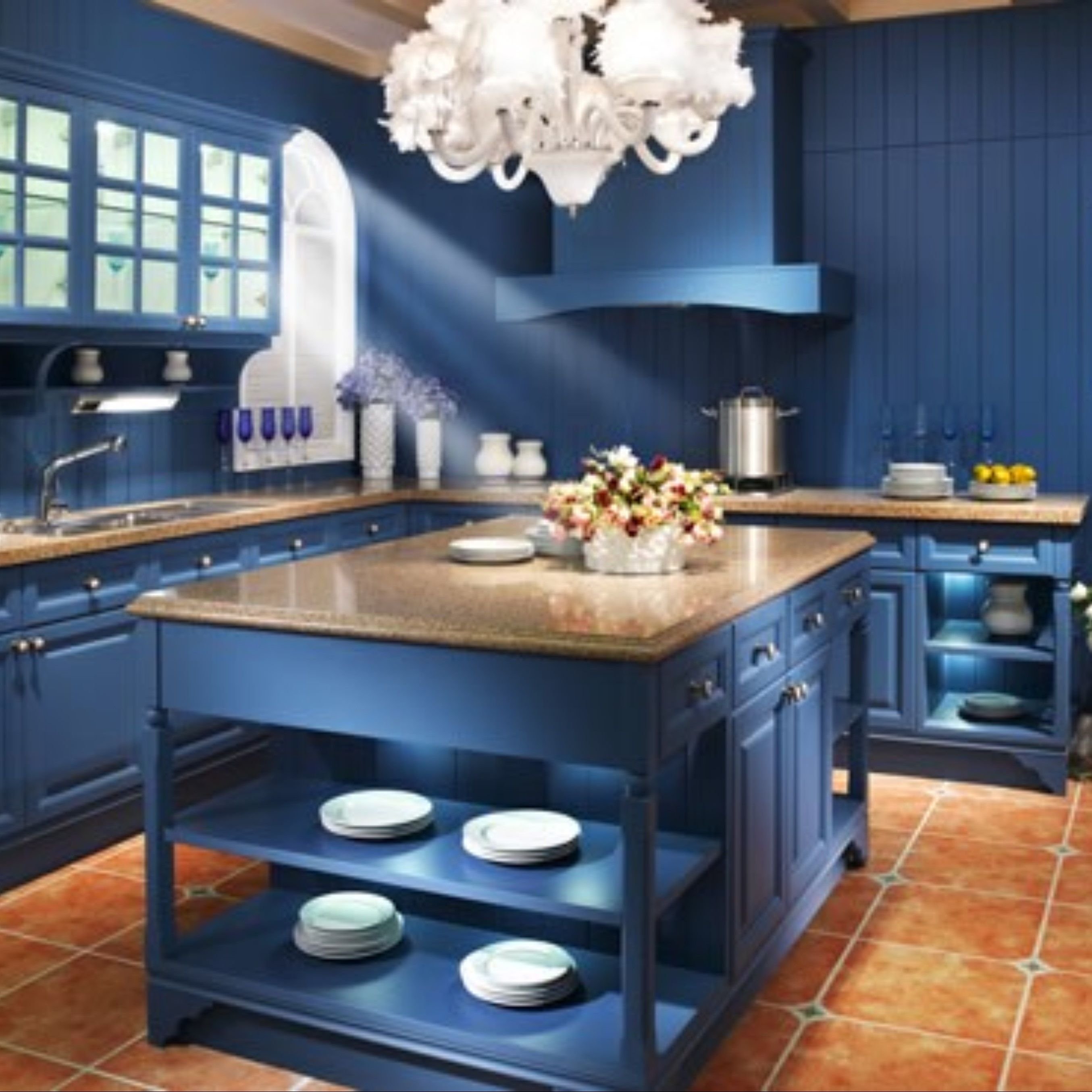 Фото кухни в синем цвете дизайн