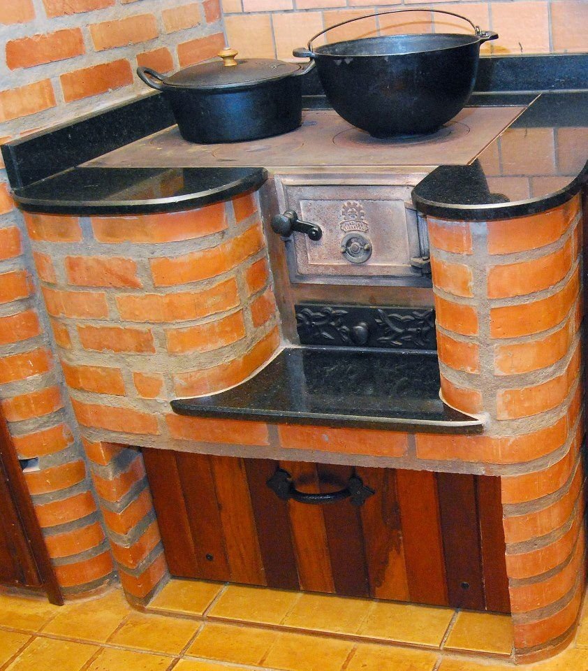 Летняя кухня с дровяной печью