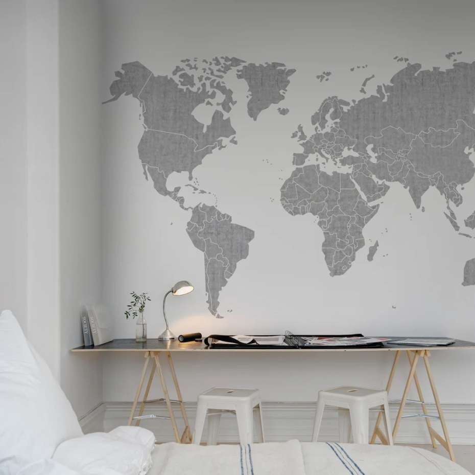 Фреска карта мира на стену