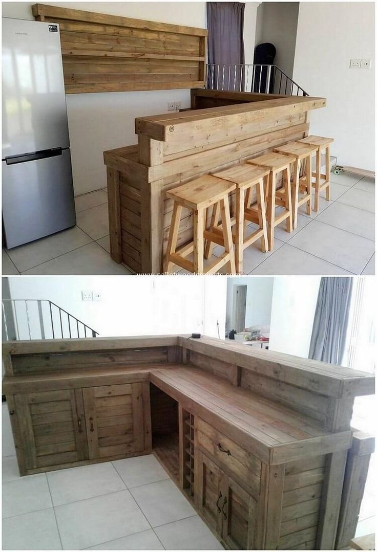 Кухонная мебель для дачи из паллетов