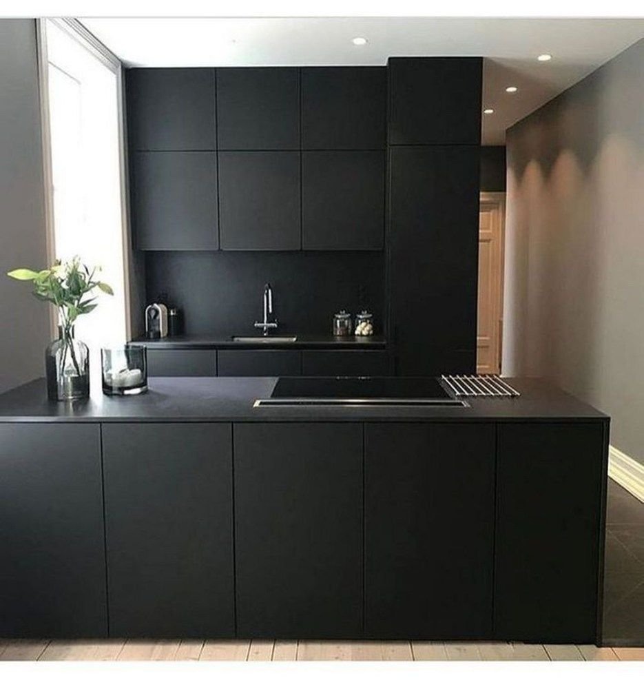 Дизайн кухни в черном цвете (75 фото)