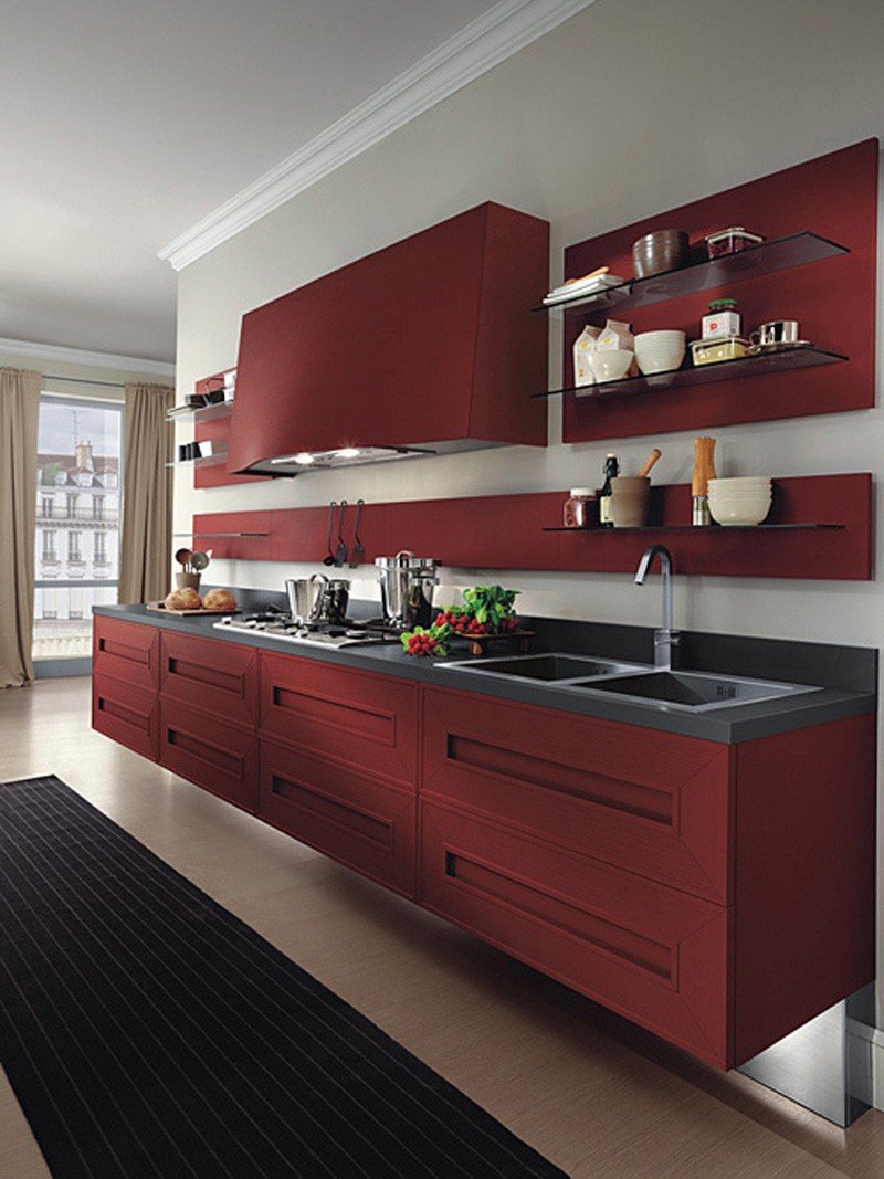 Кухонный гарнитур в Красном стиле