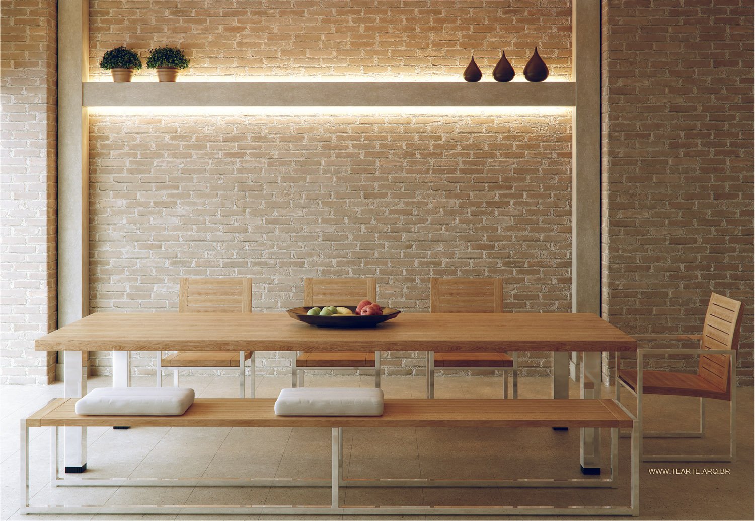 Интерьер кухни с пустой стеной