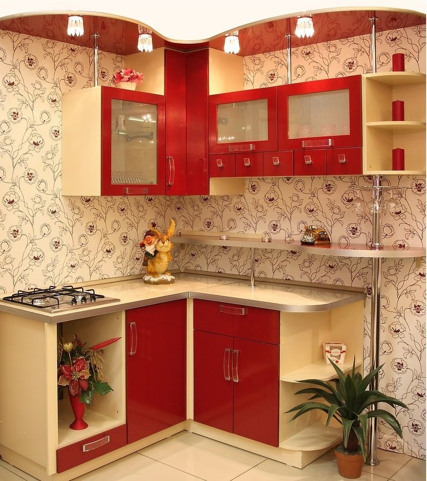 Кухонный гарнитур для малогабаритной кухни (73 фото)
