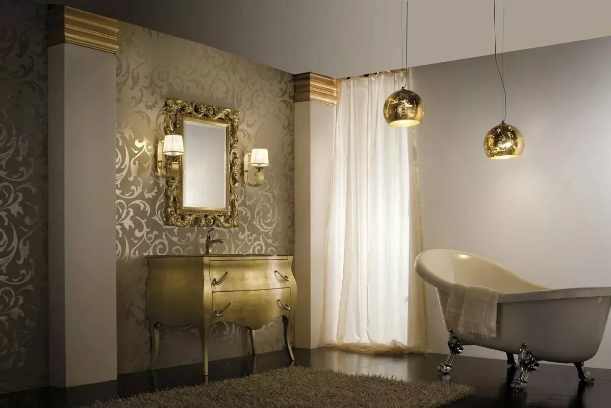 Интерьер ванной комнаты в стиле арт деко