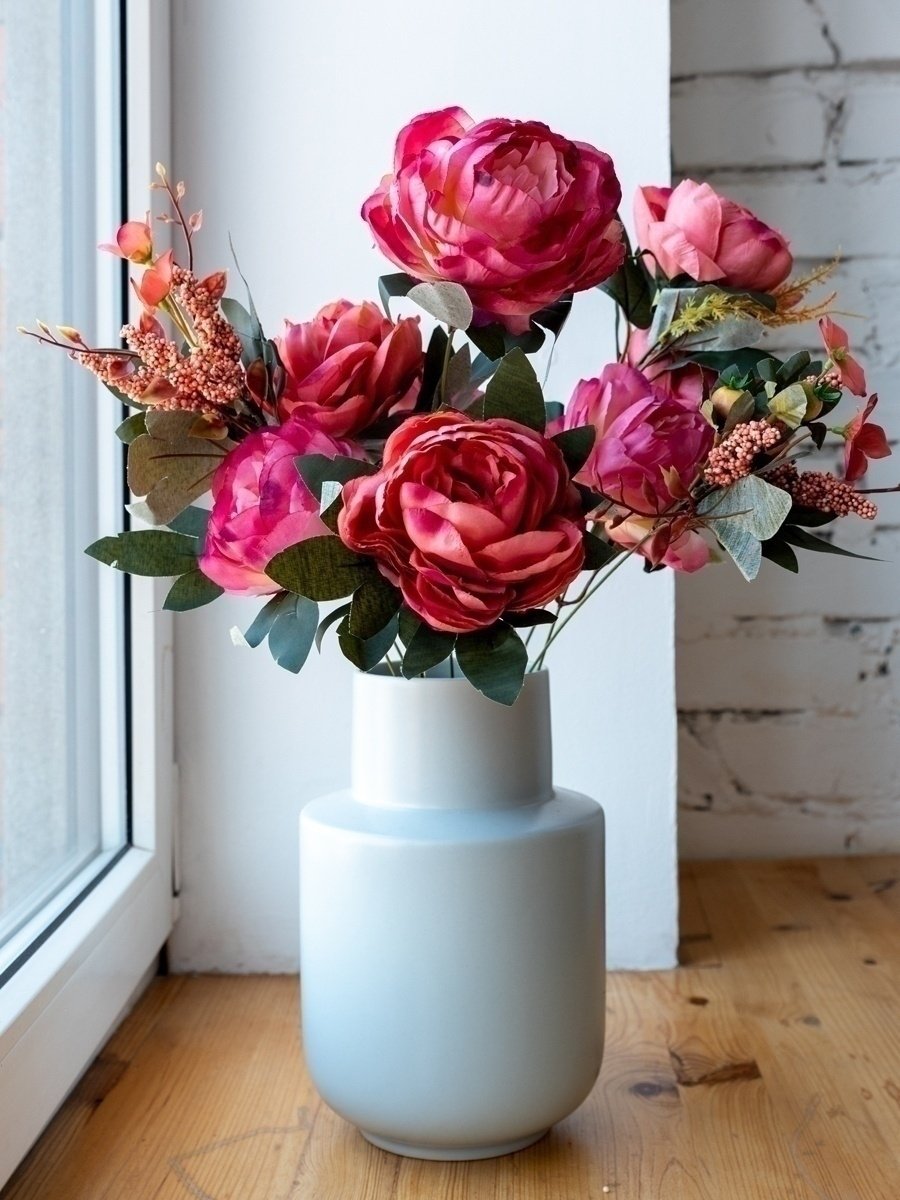 Декоративные цветы для интерьера искусственные высокие (66 фото)