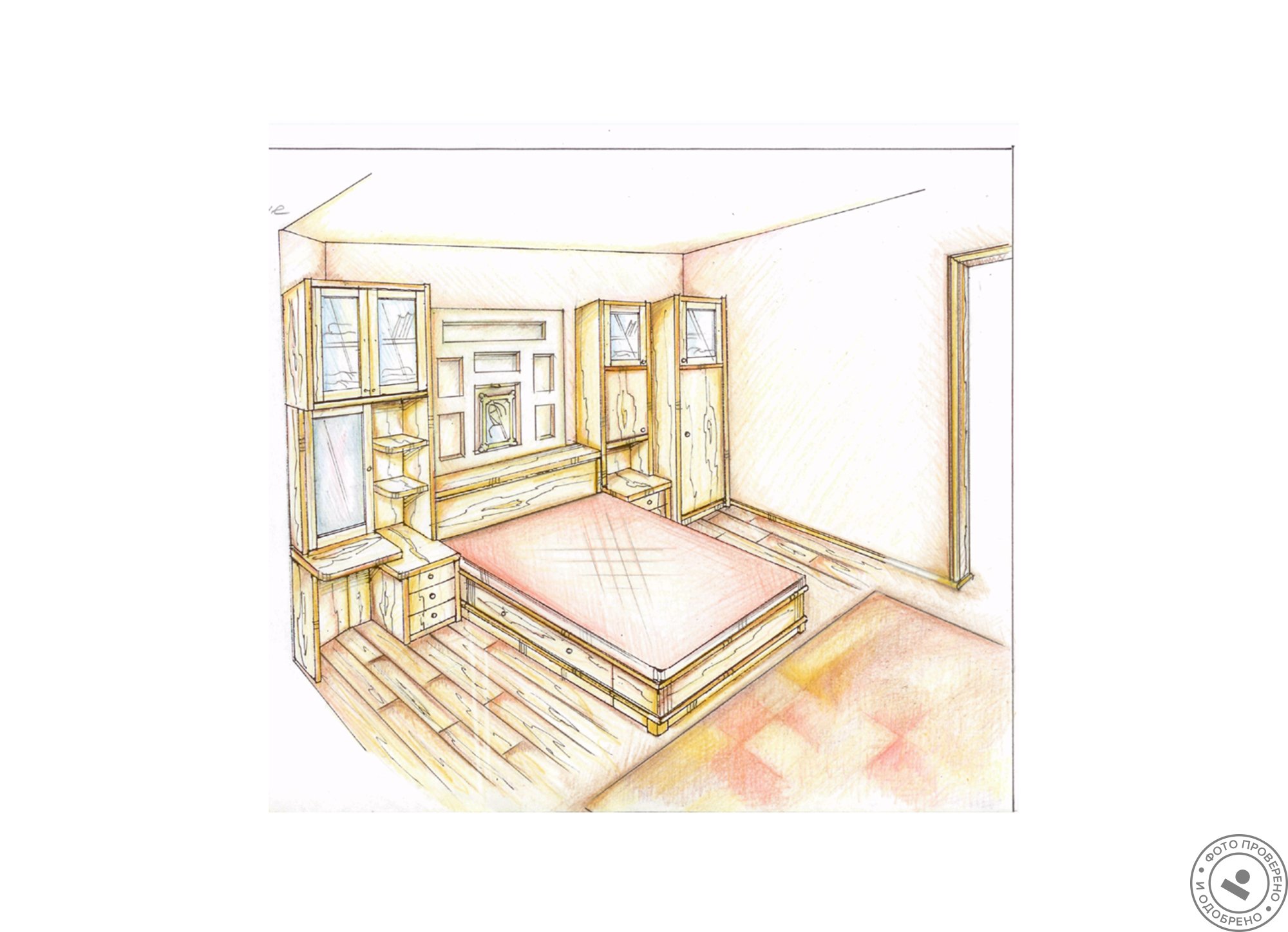 План комнаты рисунок карандашом