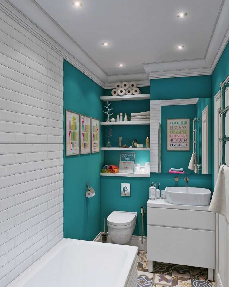 Креативная покраска стен в ванной