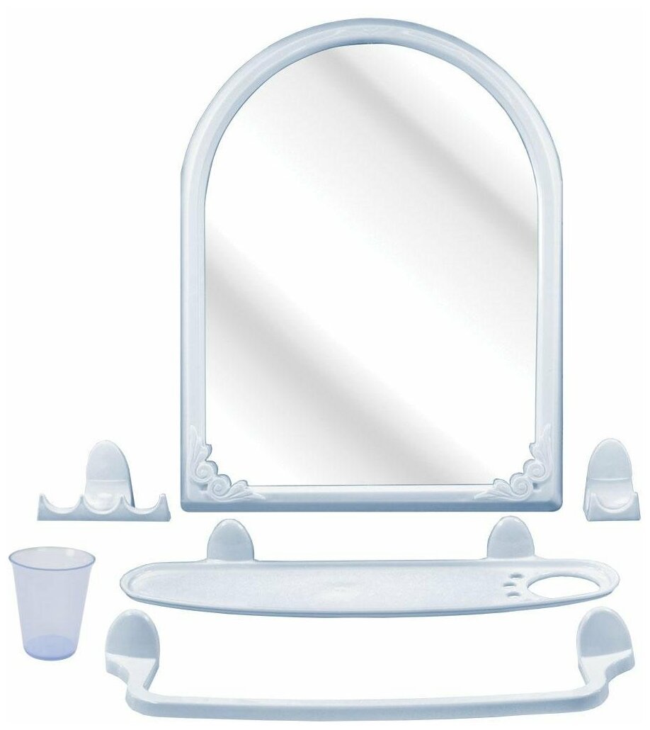 Зеркало с полкой (белый) "альтернатива" м3130