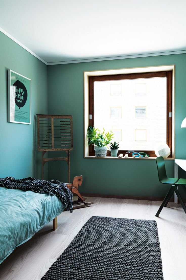 Красивый зеленый оттенок для спальни