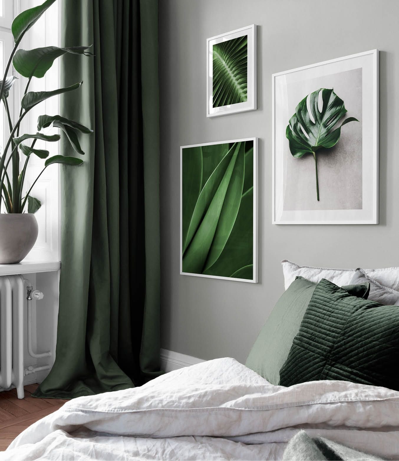 Зеленый в интерьере спальни